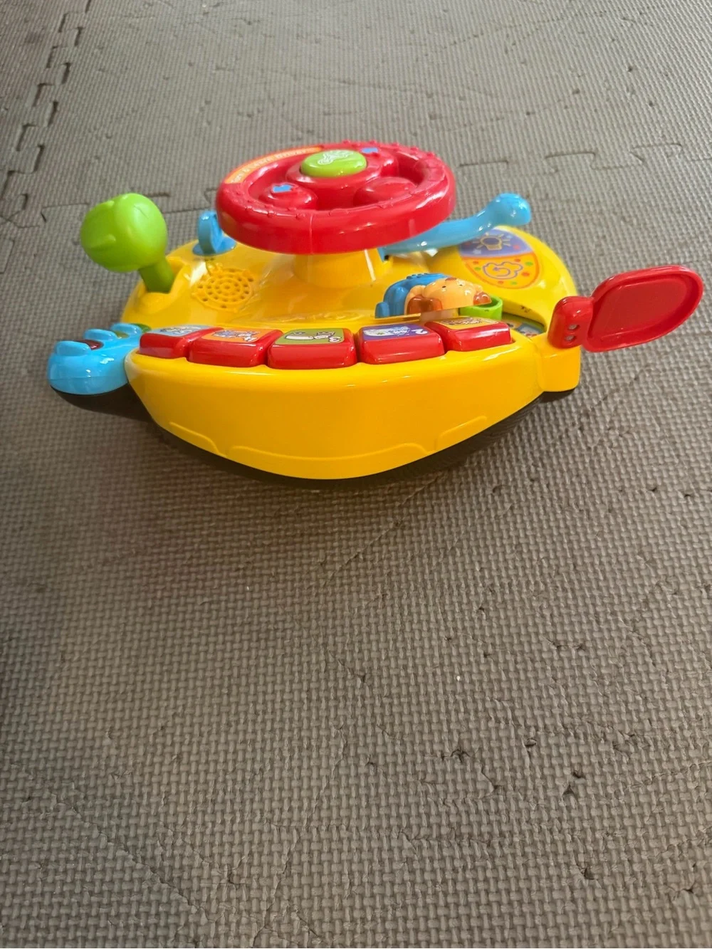 Vtech Turn and Learn Driver Steering Wheel Dog Car Wheel Yellow Educational